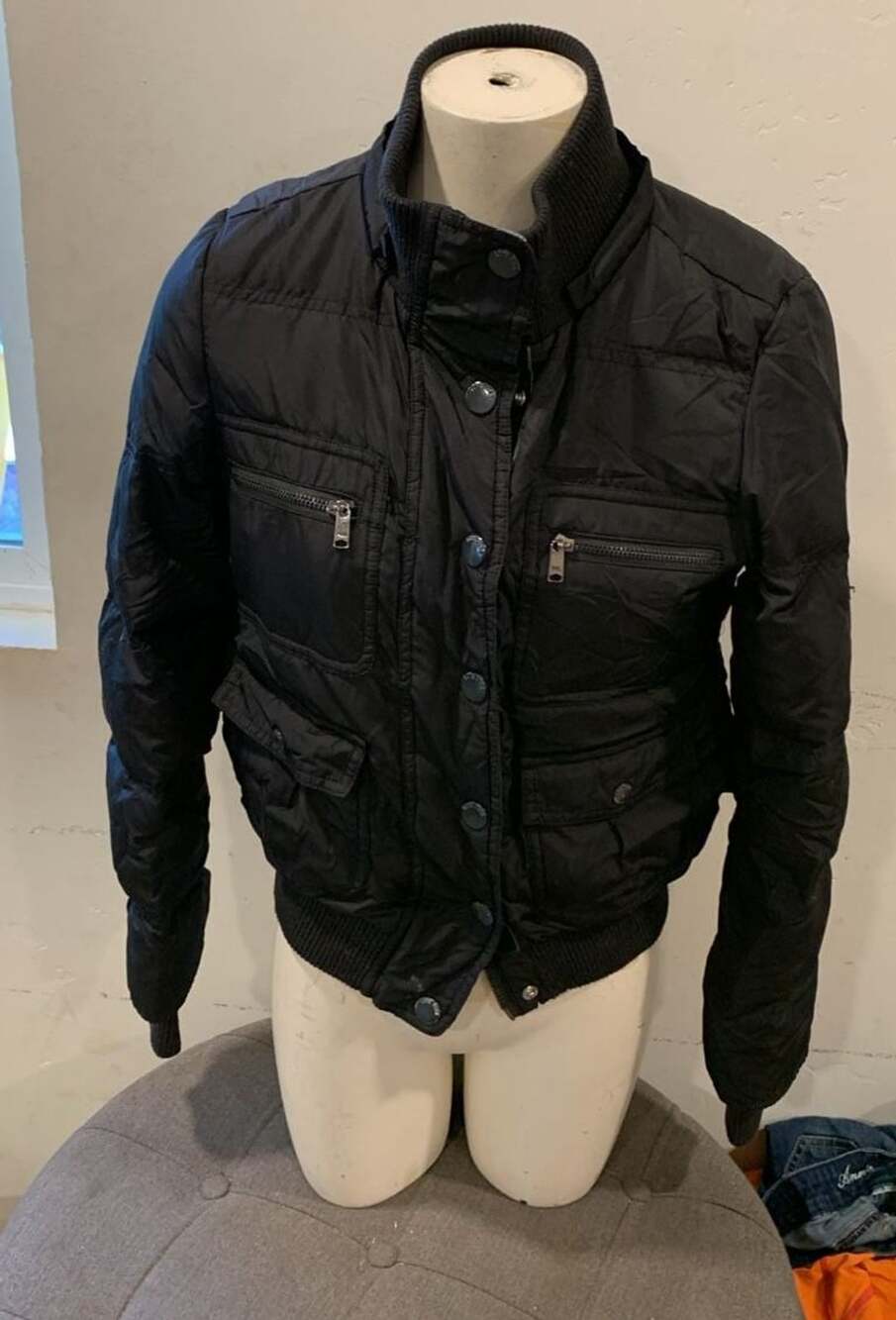 Y2k Victoria's Secret PINK Black Puffer Utility Bomber Jacket
